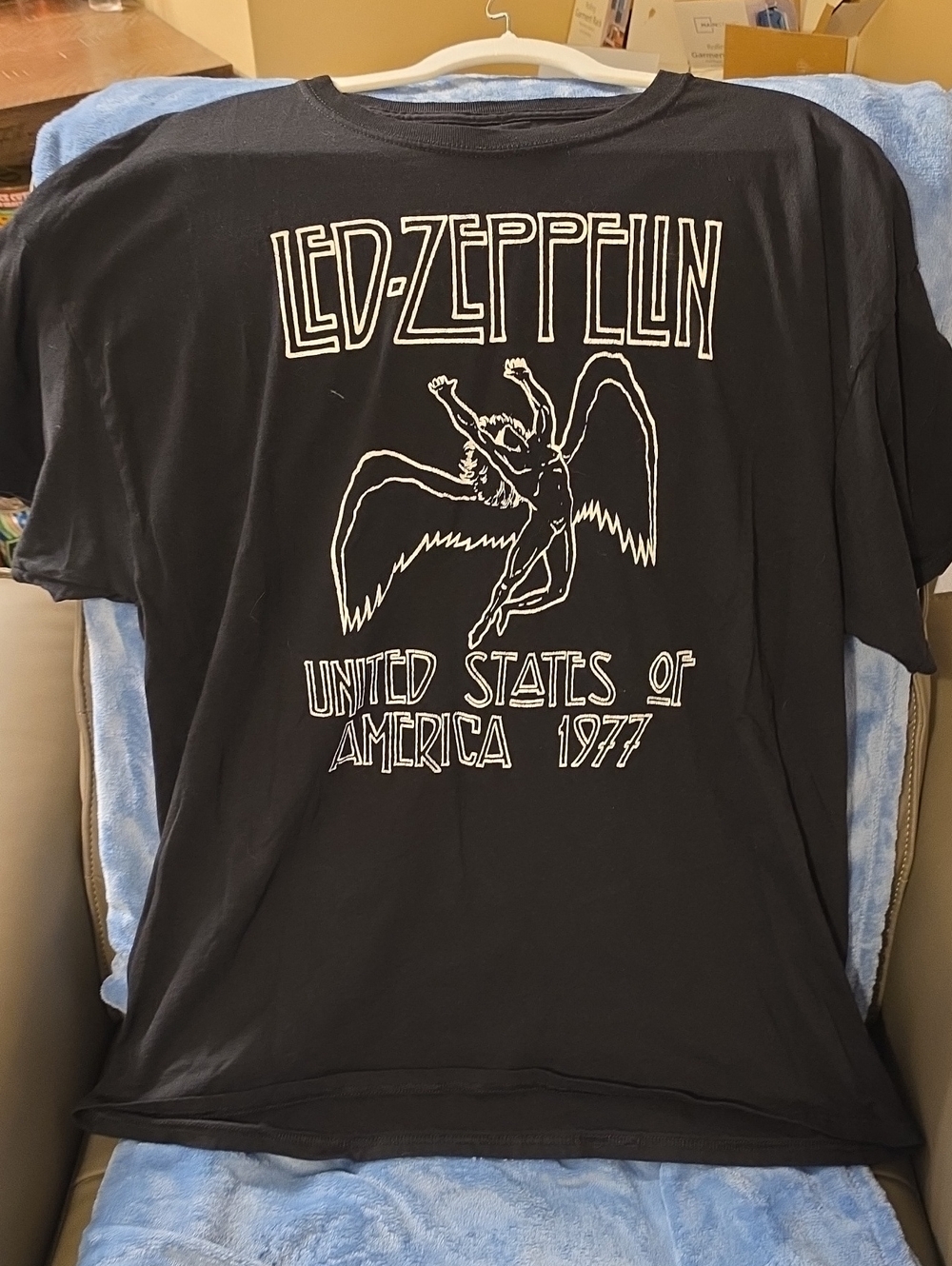 Black Led Zeppelin Graphic Short Sleeve Tee for Men